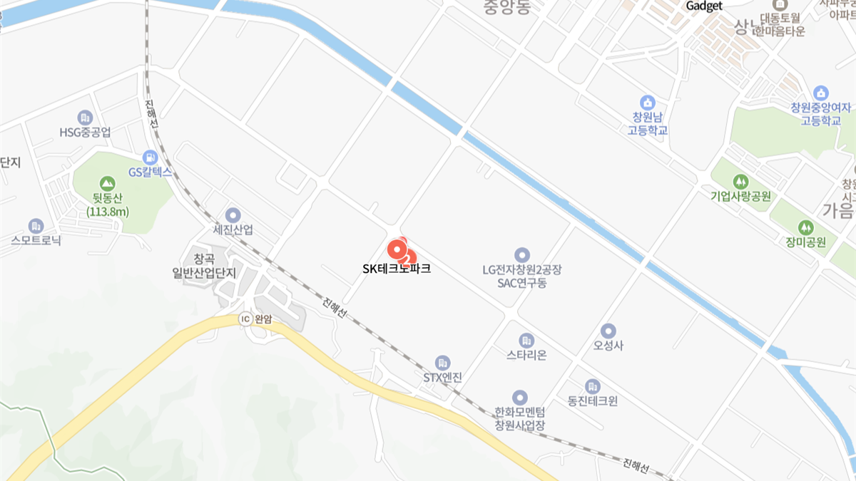 창원SK테크노파크 위치 약도
